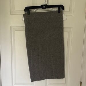 LOFT Gray Midi Skirt